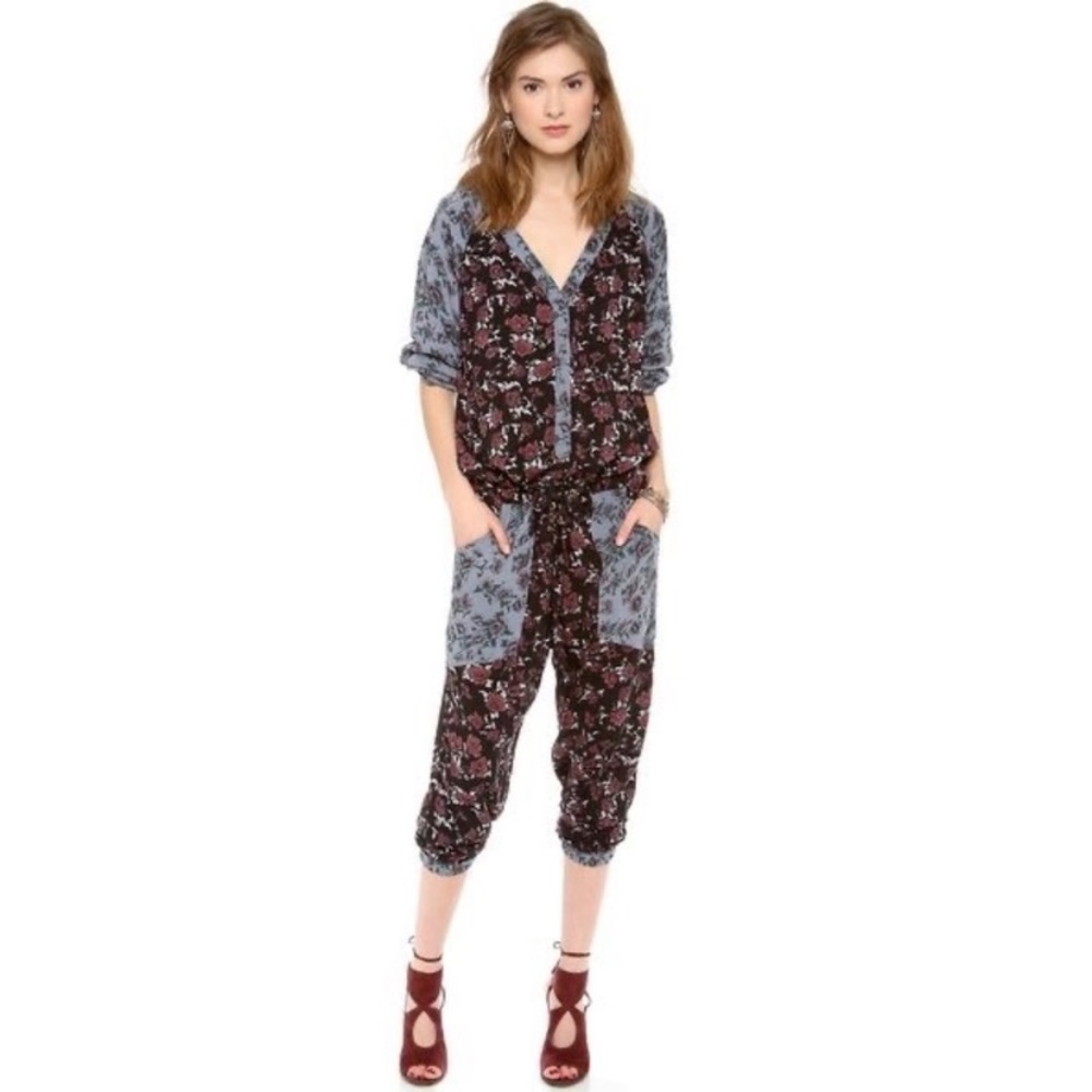 Free People Leia Floral Jumpsuit Size Small